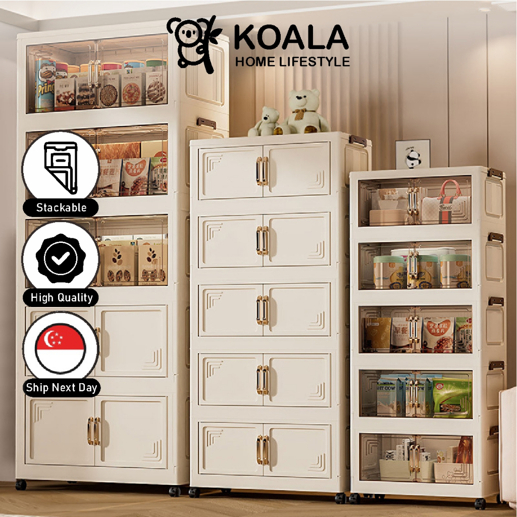 🇸🇬Koala Home🔥Foldable Storage Cabinet Drawer Chest Stackable Storage ...