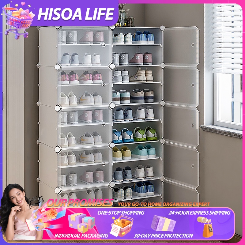 Hisoa Shoes Cabinet Organizer Dustproof Shoe Storage Rack Heavy Duty ...