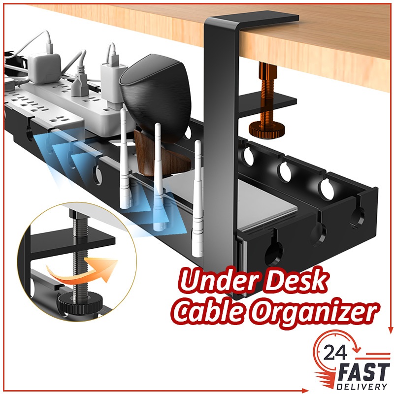 【SG STOCK 】Telescopic Under Desk Cable Organizer 43CM-74CM & No ...