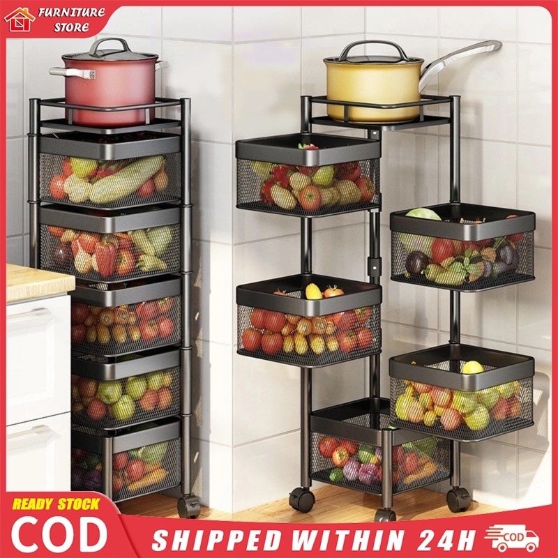Kitchen Organizer Rotating Rack Kitchen Organizer Storage Rack Shelves ...