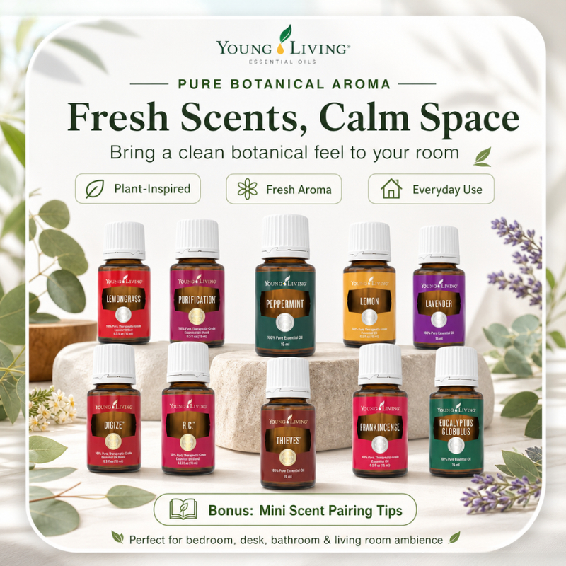 Young Living Essential Oils Set: Lavender, Peppermint, Lemon