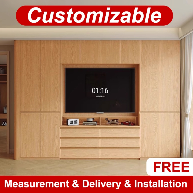 TV Console Customize Wooden TV Cabinet Feature Wall Storage Cabinet ...