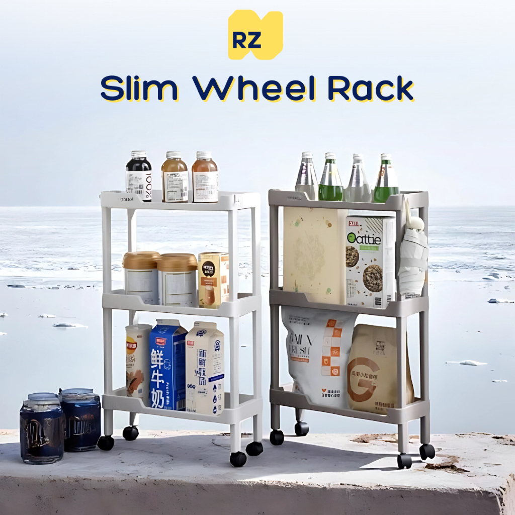 Waterproof Slim Wheel Rack | Narrow Gap Shelf Organizer with Wheels ...