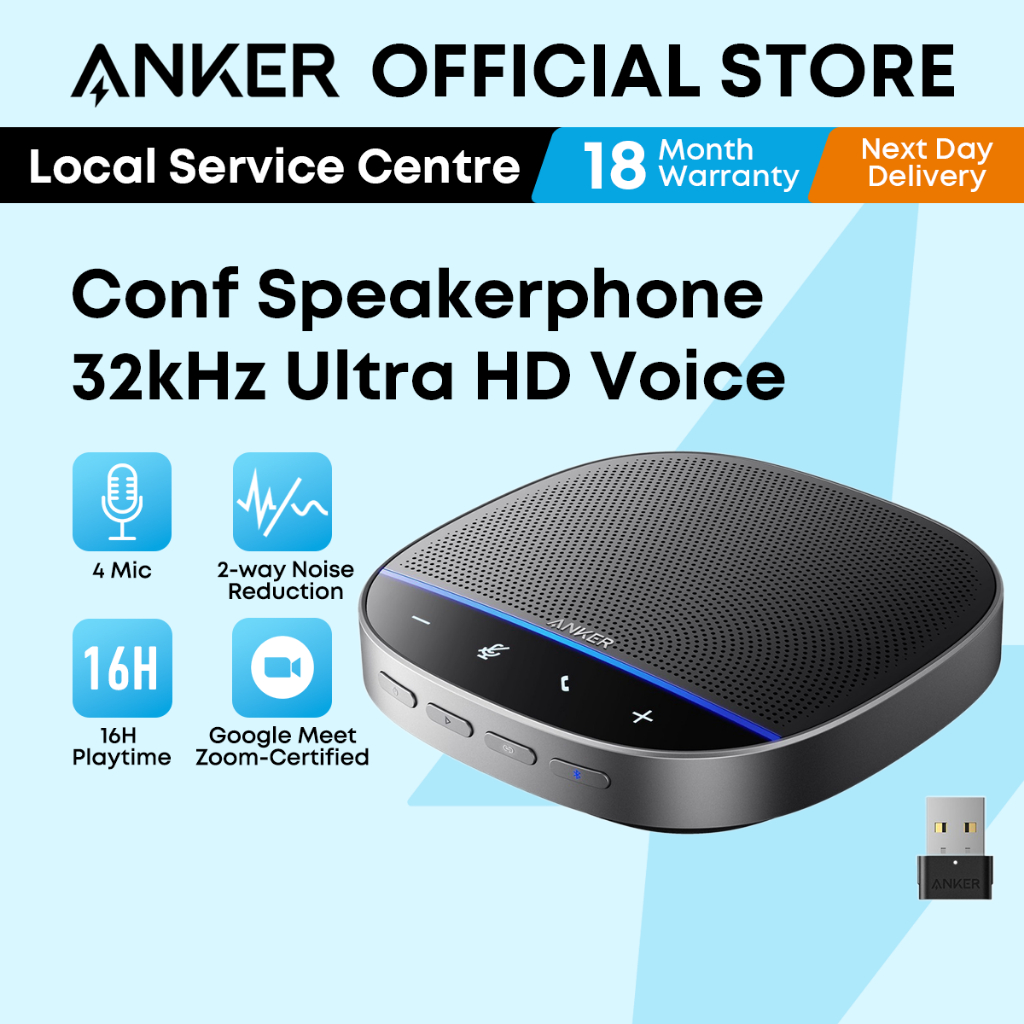 Anker PowerConf S500 Bluetooth Speakerphone with 4Mic Leading
