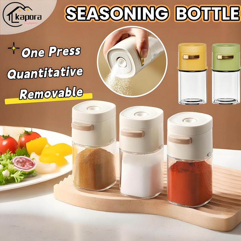 [SG STOCK] Quantitative Seasoning Bottle One-click Press Glass Salt ...