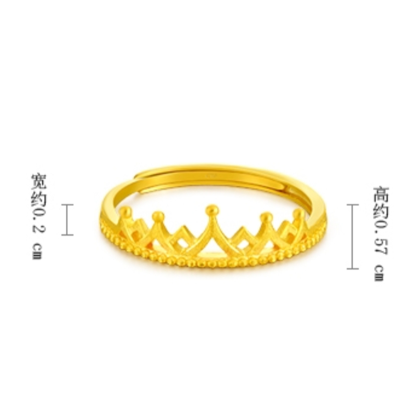 CHOW TAI FOOK 周大福 999 24K Pure Gold Adjustable Crown Ring