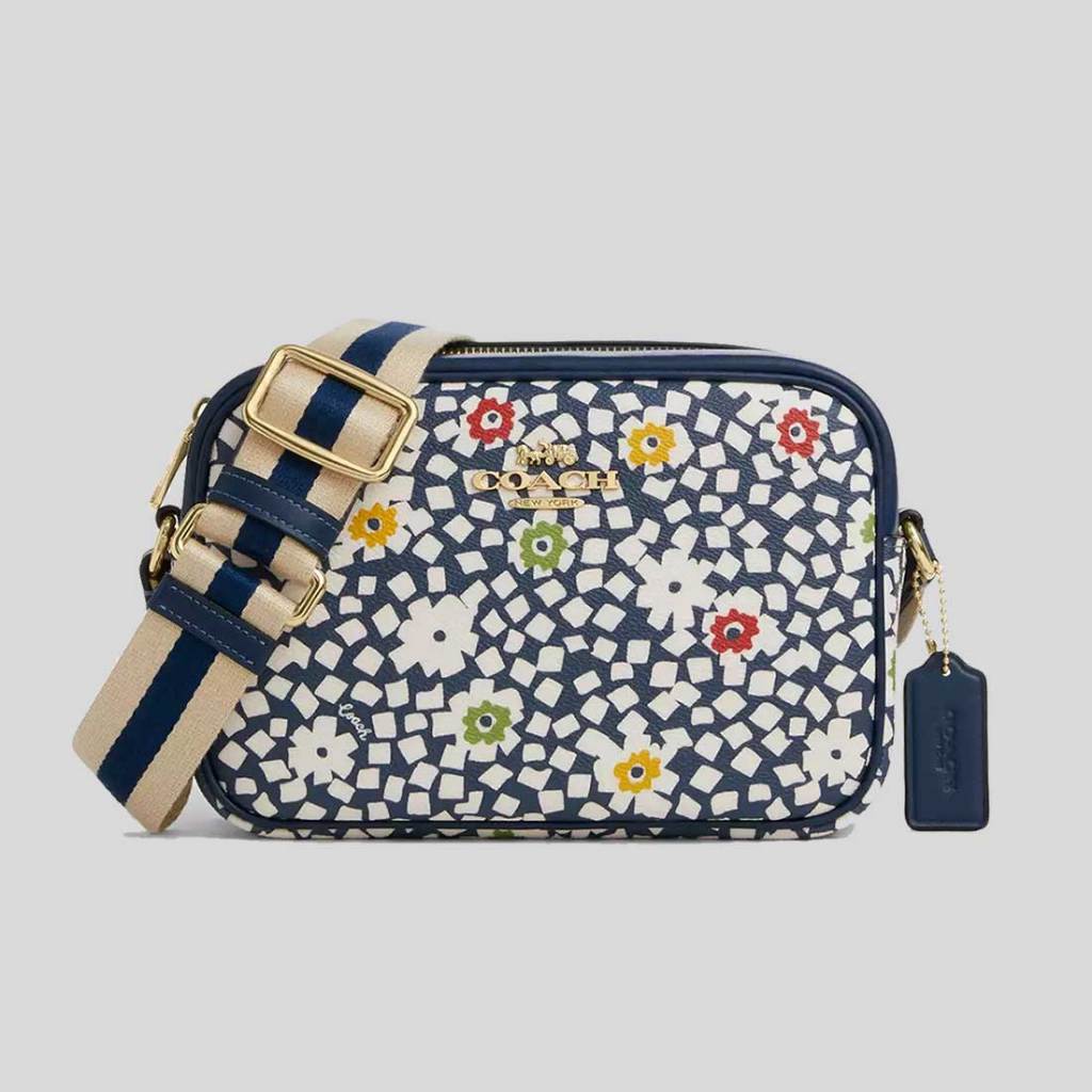 COACH Jamie Camera Bag With Floral Print Deep Blue Multi CBM22 | Shopee ...