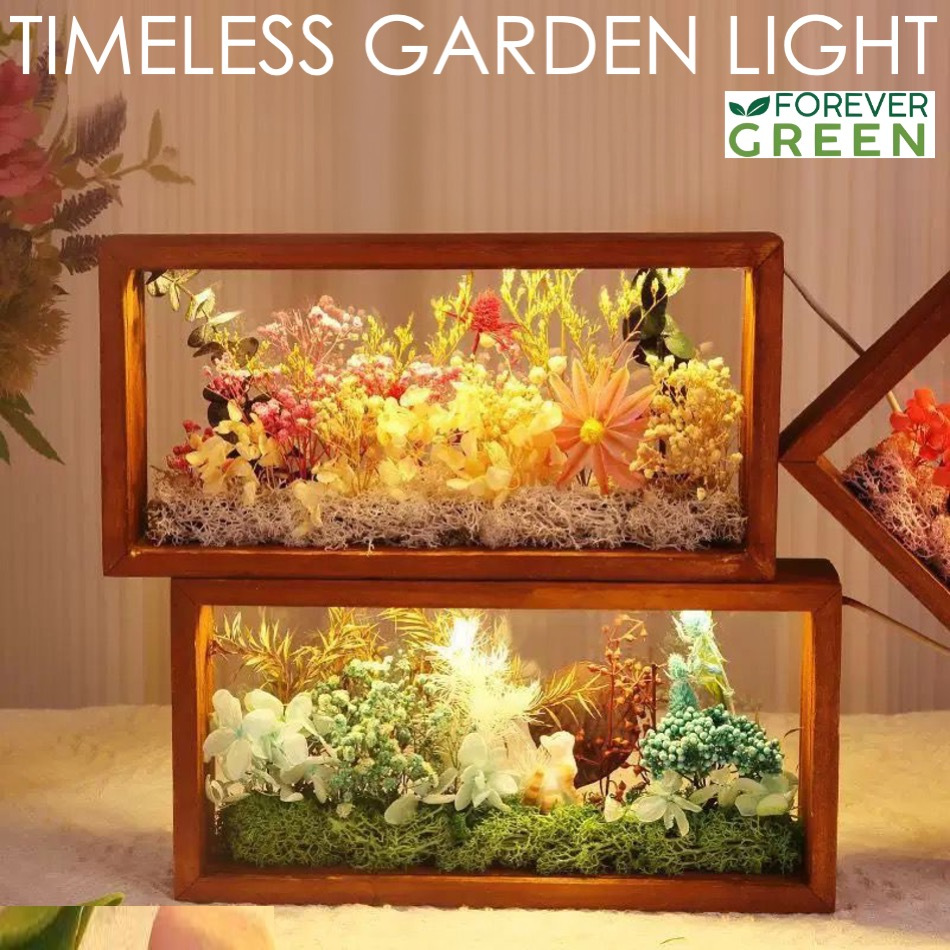 SG_FOREVERGREEN | Flower Light Box Decor Frame Gift Table Led Lamp DIY ...