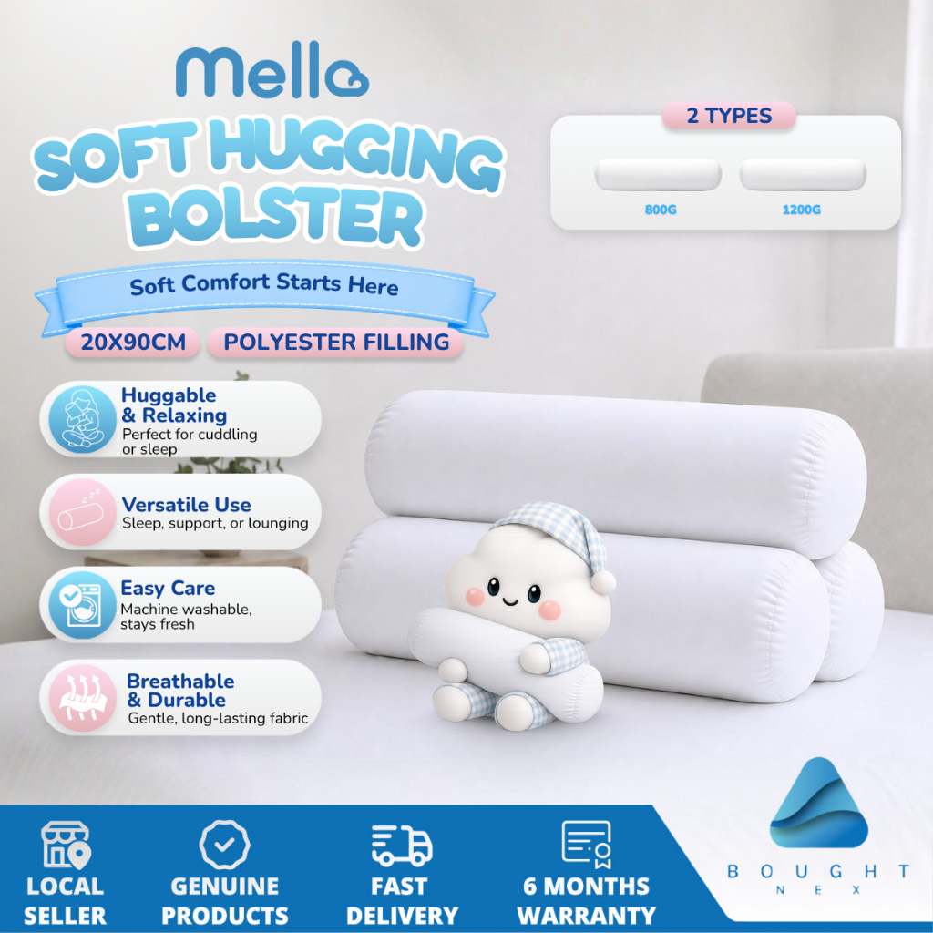 Mello Premium Soft Hugging Bolster - Polyester Fiber Filling, Soft ...