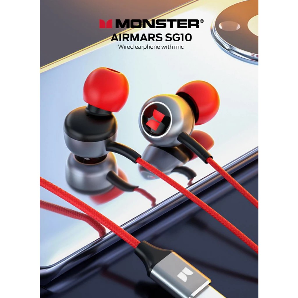 Genuine Monster Wired Gaming Earbuds:USB-C, with Built-in Microphone ...