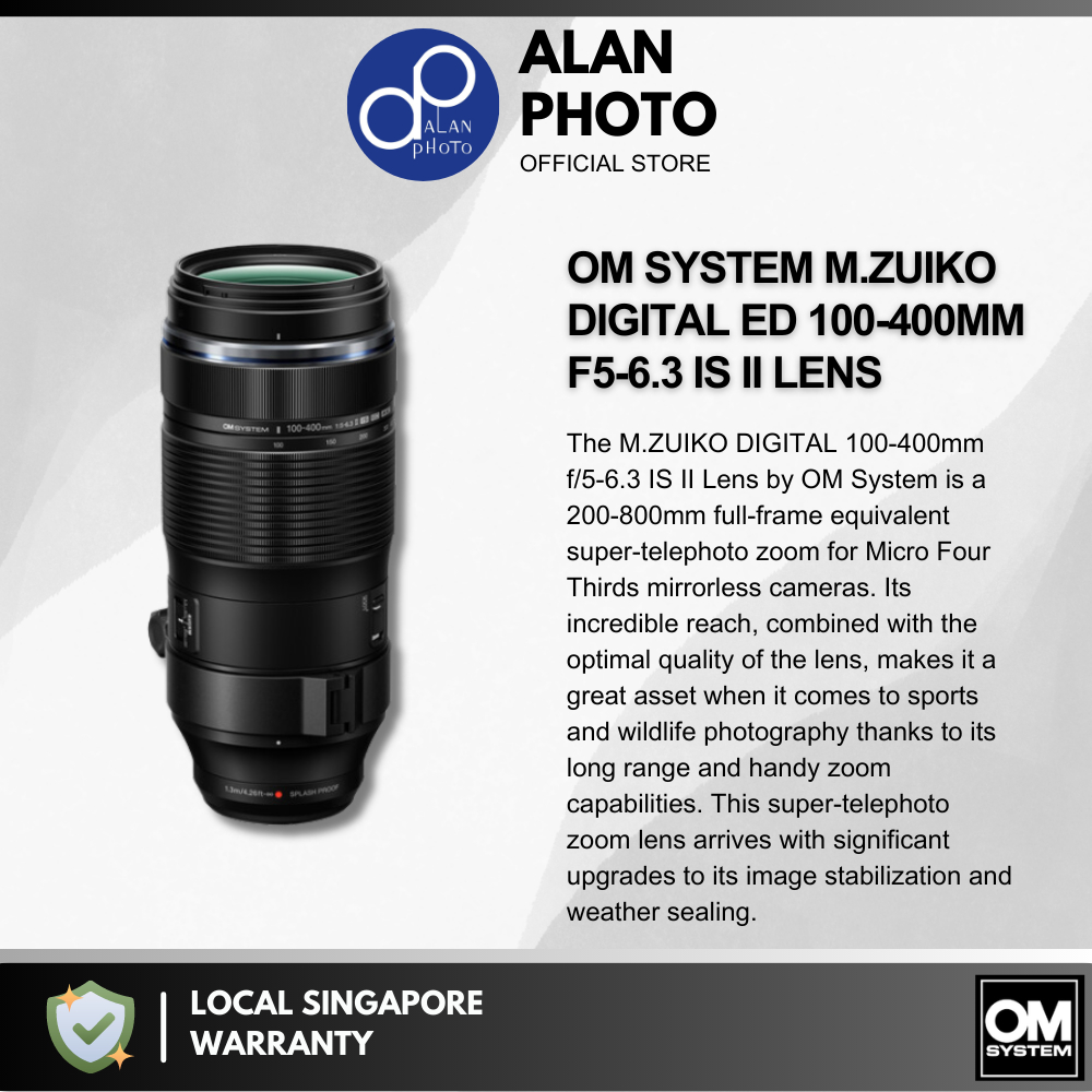 OM SYSTEM M.Zuiko Digital ED 100-400mm F5-6.3 IS II Lens [EZ-M1040