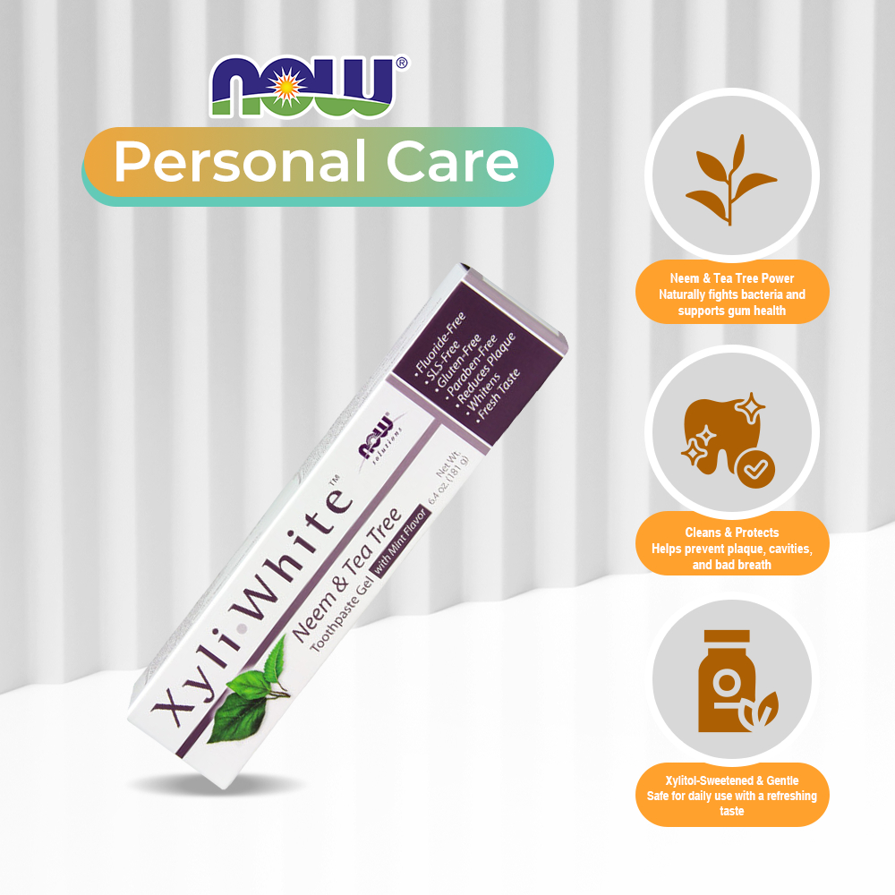 NOW Solutions, Xyliwhite Toothpaste Gel, Neem and Tea Tree, Cleanses ...