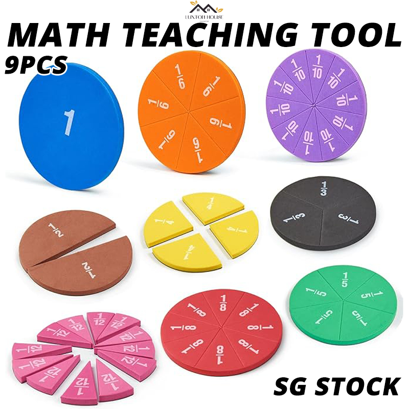 {SG} 9PC Magnetic Fractions Math Teaching Tool Fractions Instrument ...