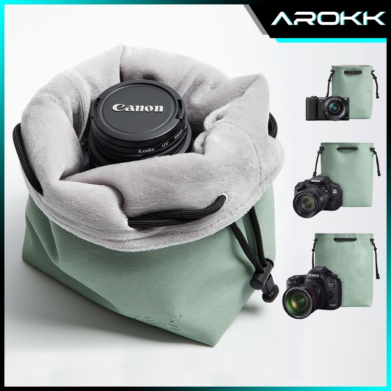 SG丨Suede Lining SLR Camera Bag Camera Lens Protect Bag Waterproof For ...