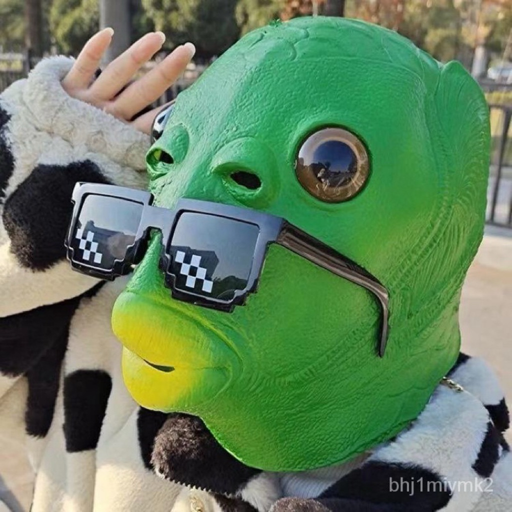 [SG Seller] Funny Green Fish Mask Halloween Cosplay Headgear For Adult ...