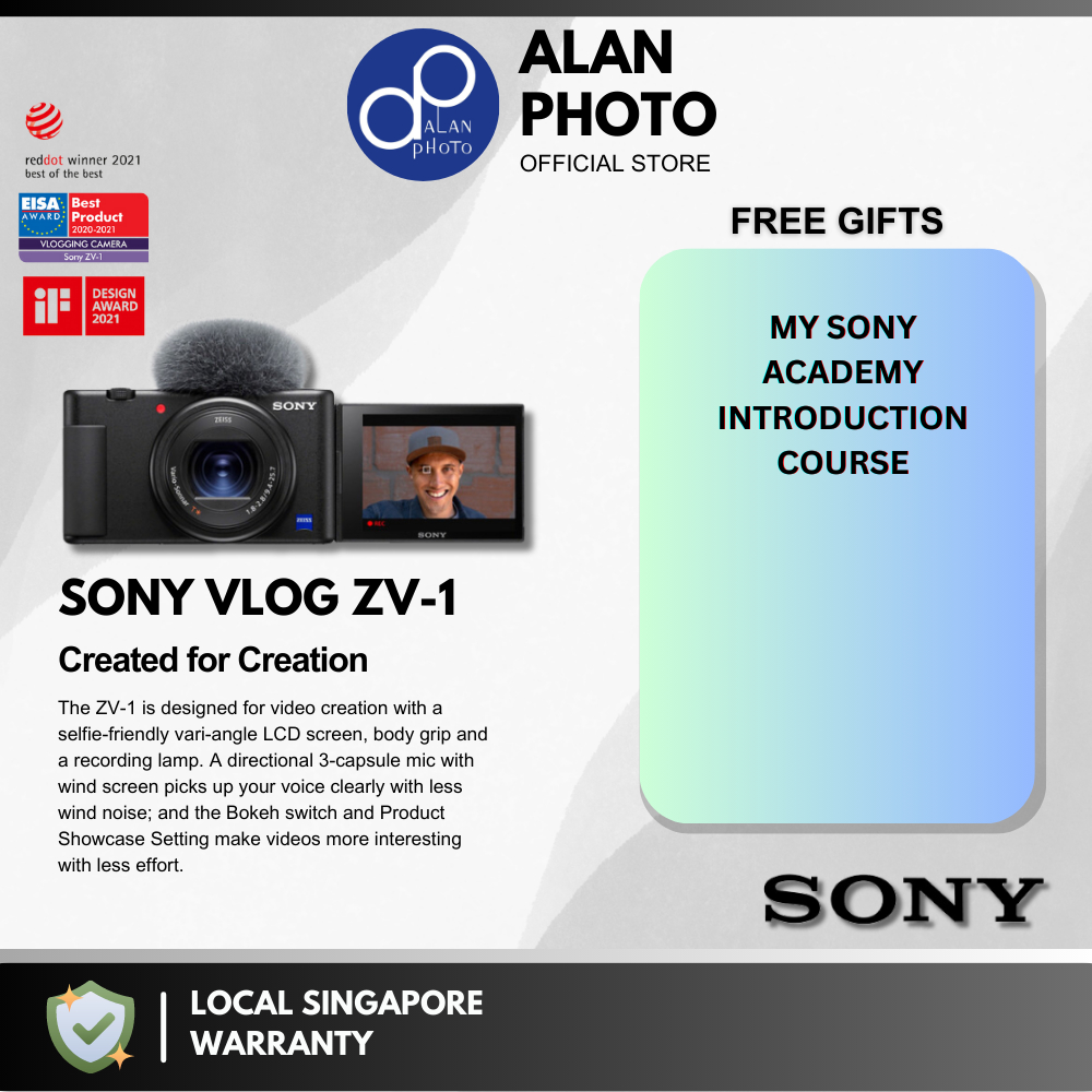 Sony ZV-1 ZV1 Black Digital Camera Vlogging Camera Sony