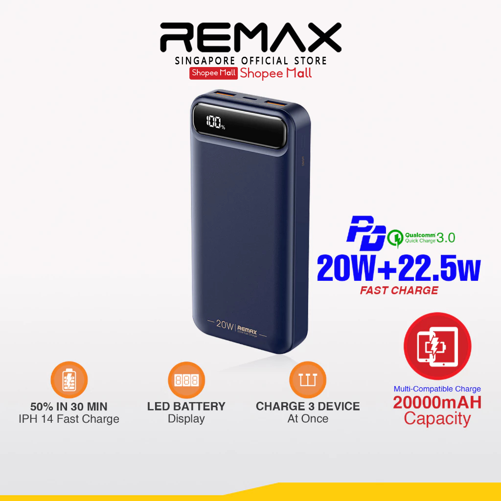 [Remax Energy] RPP-520/RPP-521 10000-20000Mah Slim 20W+ 22.5W + PD+ QC ...