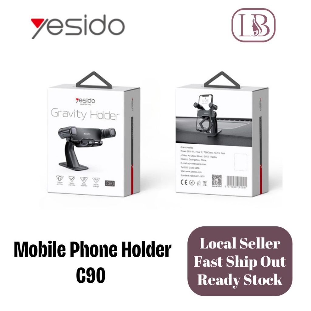 YESIDO C90 Car Gravity 360 Degree Universal Dashboard Mobile Phone ...