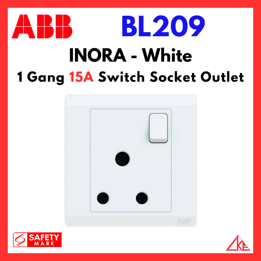 (SG Stock) ABB INORA White (BL209) 1G 15A Switch Socket Outlet | Shopee ...