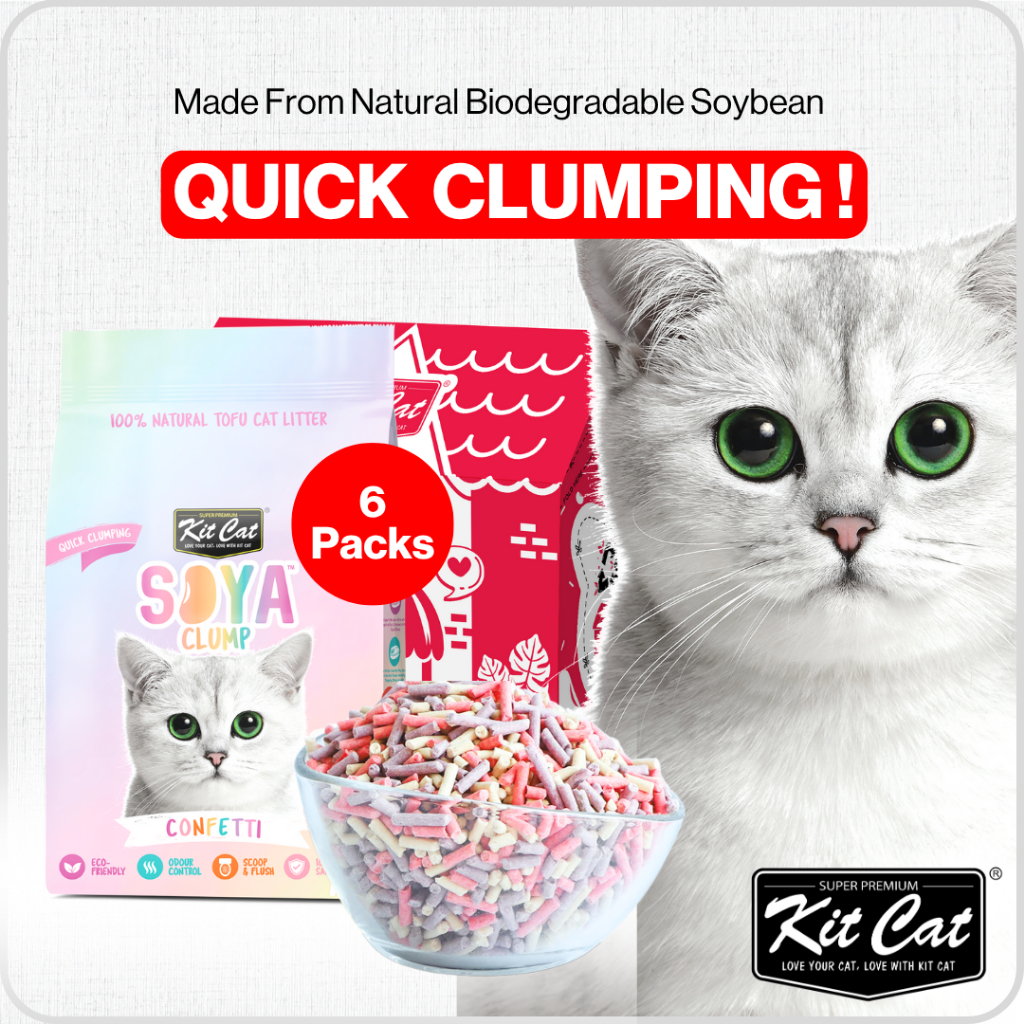 View of Kit Cat Soya Clump Cat Litter - Carton Deal (2.5kg x 6 packs) | 100% ...