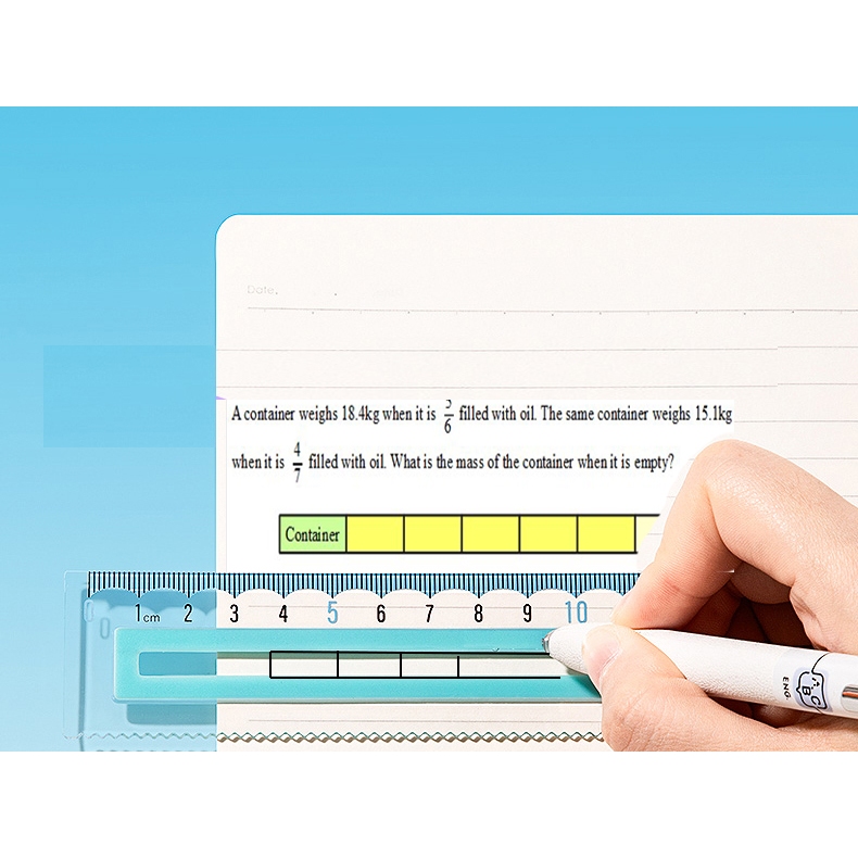 Model Drawing Ruler for Primary School Math–Flexible & Bendable 15/20cm ...