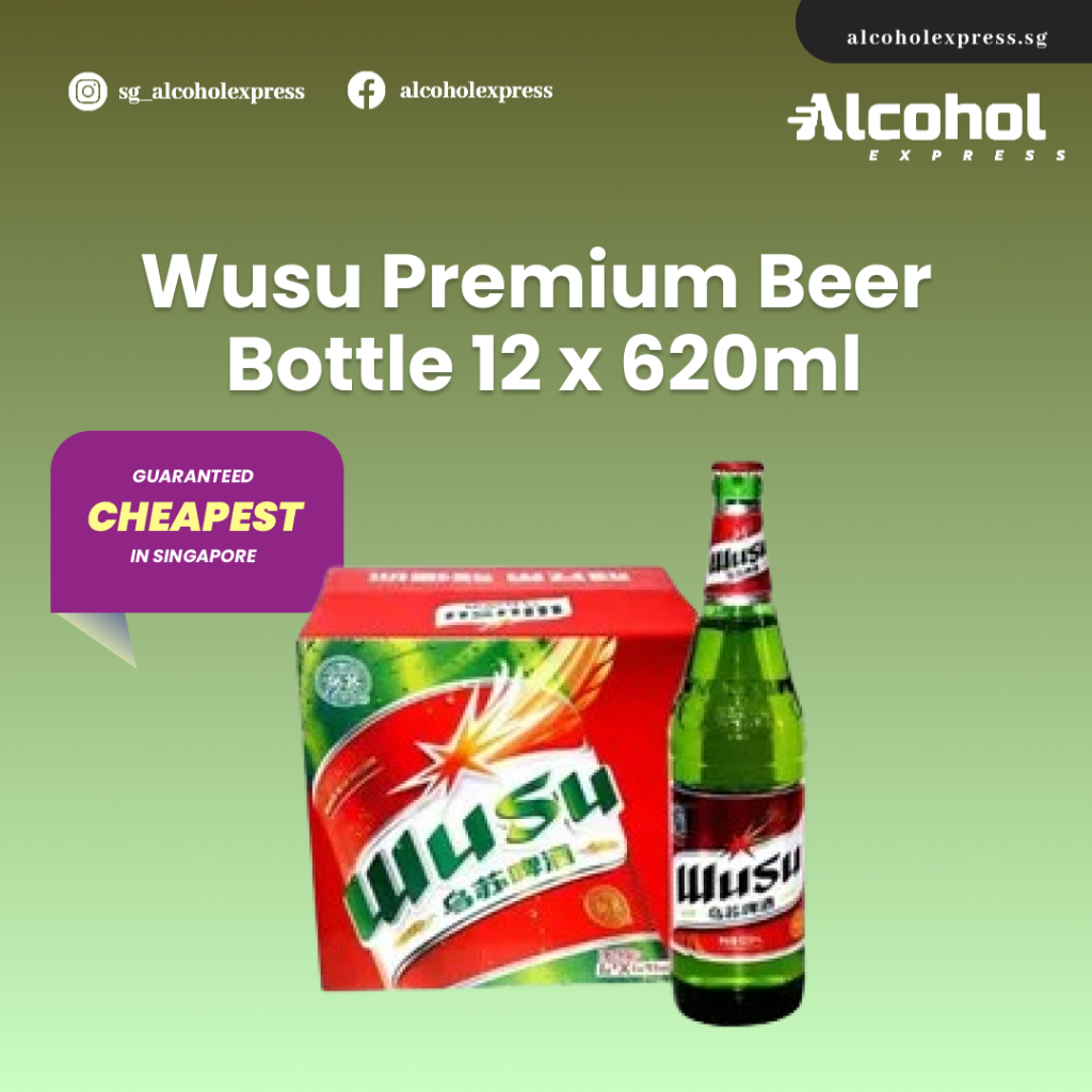 Wusu Premium Beer Bottle - 12 x 620ml (BBD: 18/08/26) | Shopee Singapore