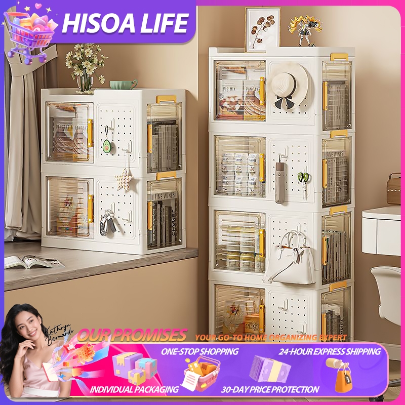 Hisoa Foldable Trolley Rack Multifunctional Stackable Storage Cabinet ...