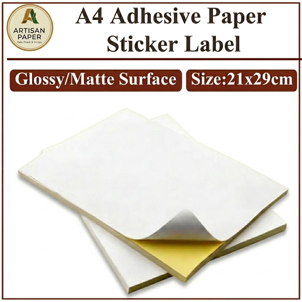 A4 Sticker Paper Label Sheets Glossy Matte Kraft Inkjet Laser Printing ...