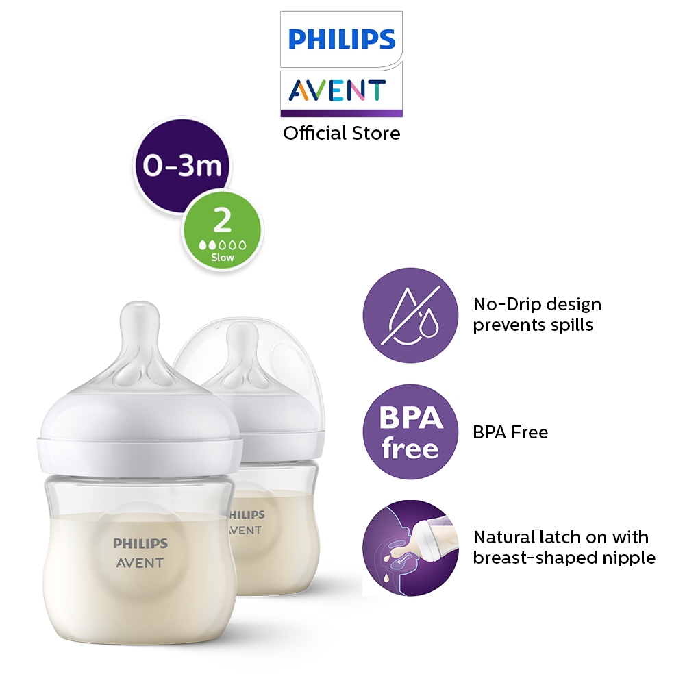 Philips Avent SCY900/02 Natural Response Baby Bottle (2x125ml) | Shopee ...