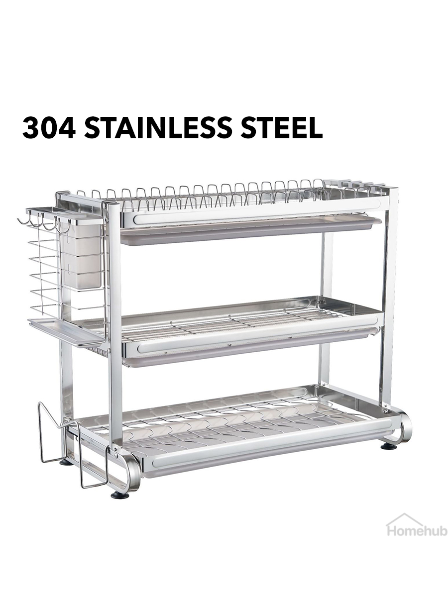 Homehub Dish Drying Rack 304 Stainless Steel Kitchen Sink Drainer ...