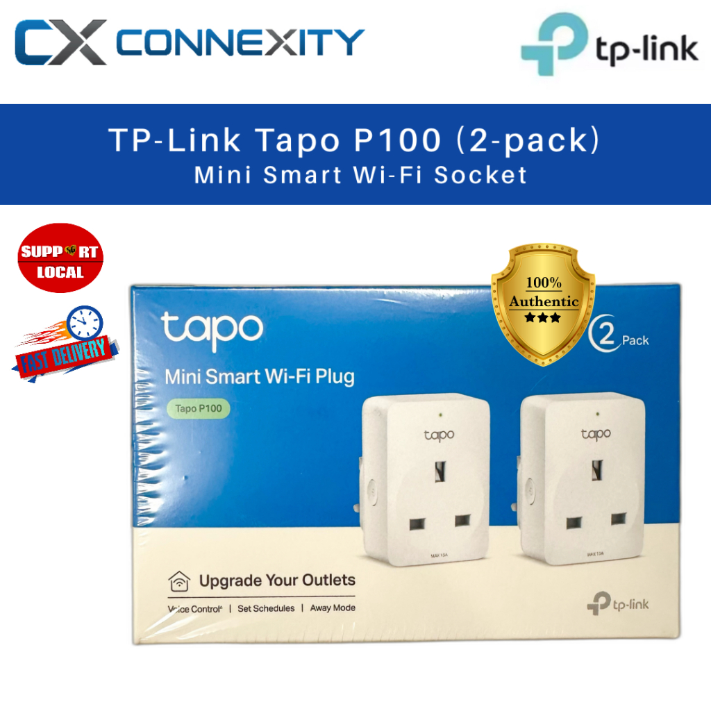 【Bundle of 2】TP-LINK TAPO P100 Mini Smart Wi-Fi Socket WIFI Plug Socket ...
