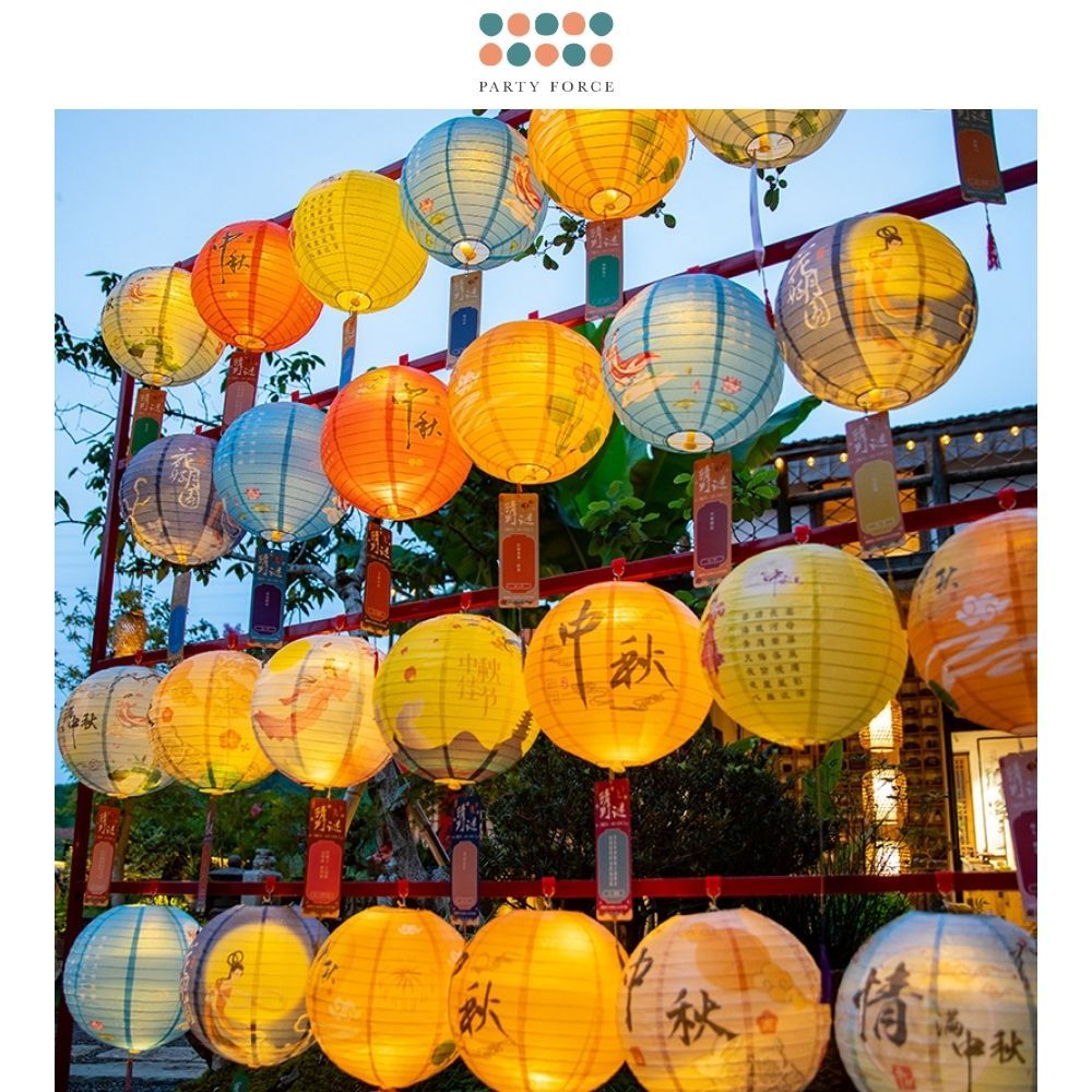 [SG seller] Round Antique Design Paper Lantern mid autumn festival ...