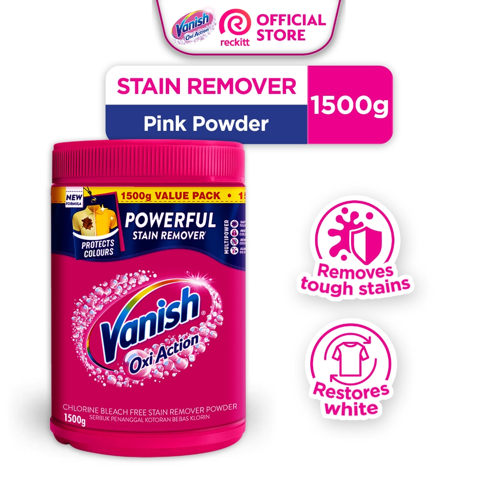 Vanish Stain Remover Pink Oxi Action Detergent Powder (1.5kg) | Shopee ...