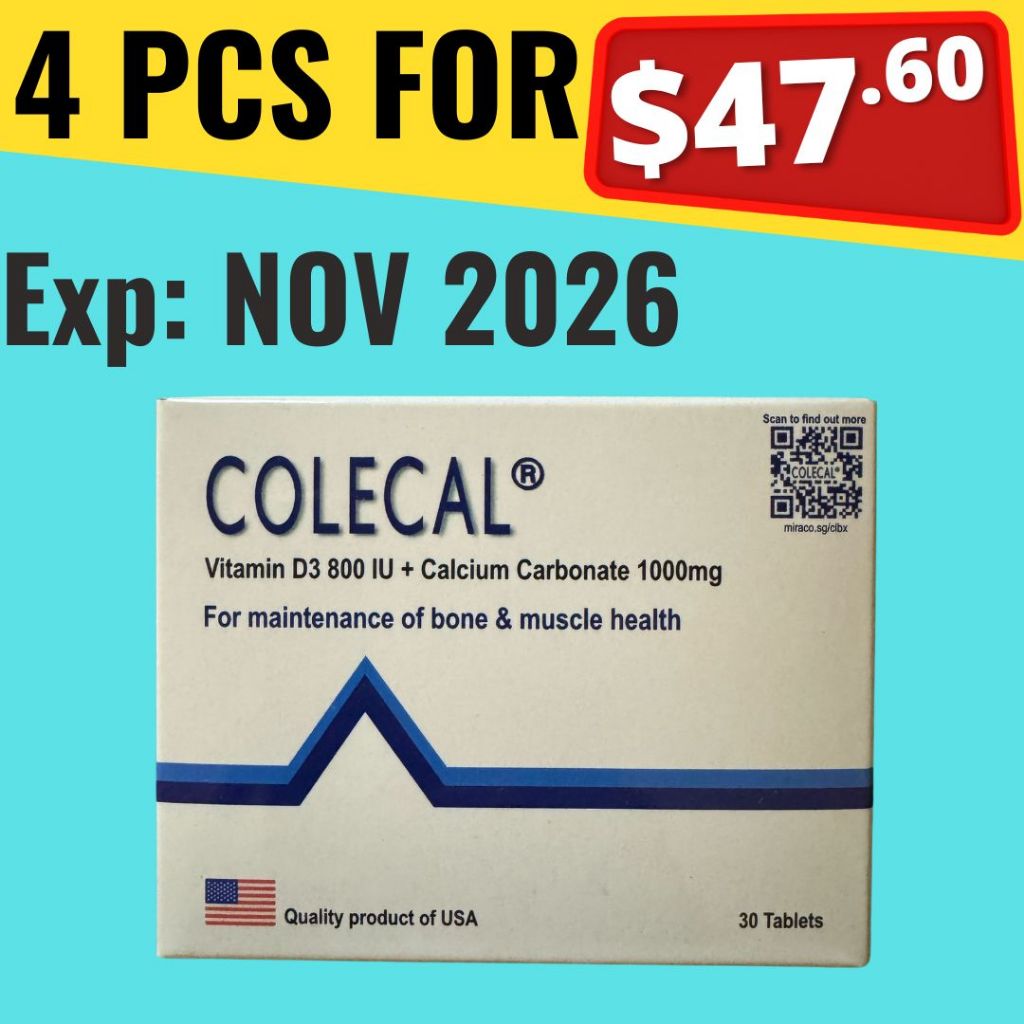 Colecal 30's Vitamin D3 800 IU + Calcium Carbonate 100mg for Bone and ...