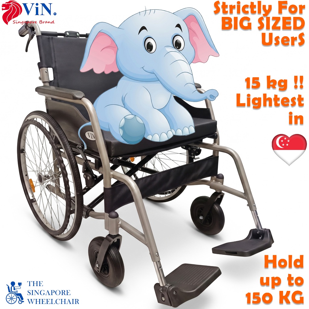 🇸🇬 ViN-35AL Big large Bariatric Wheelchair 15 kg Lightweight 22