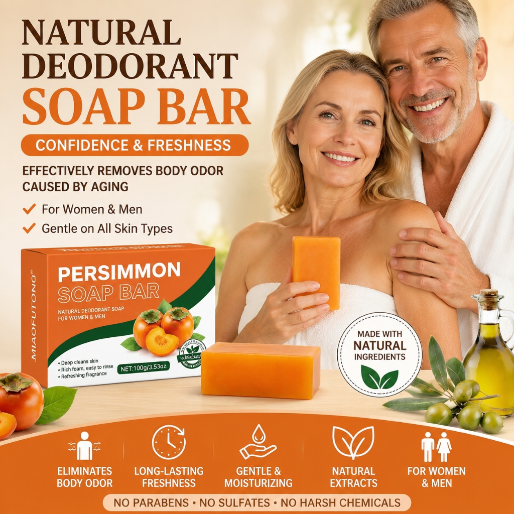 【SG Stock】Natural Persimmon Soap Bars 100g, Hand & Body Cleansing Soap ...