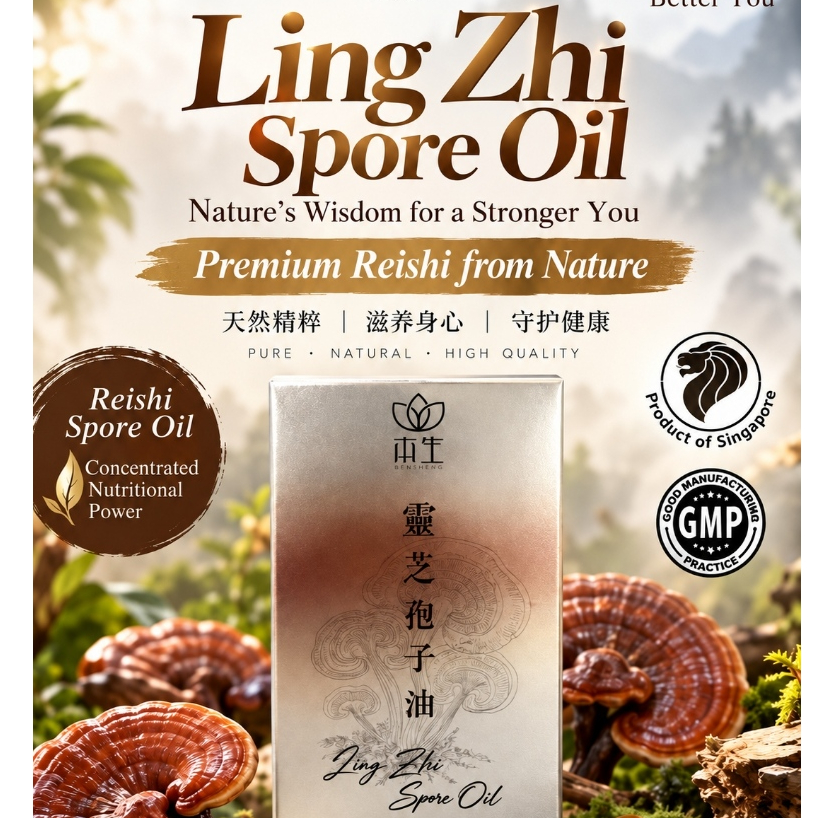 (Local-Stock) BenSheng ChangBai Mountain LingZhi Spore Oil Softgel (0 ...