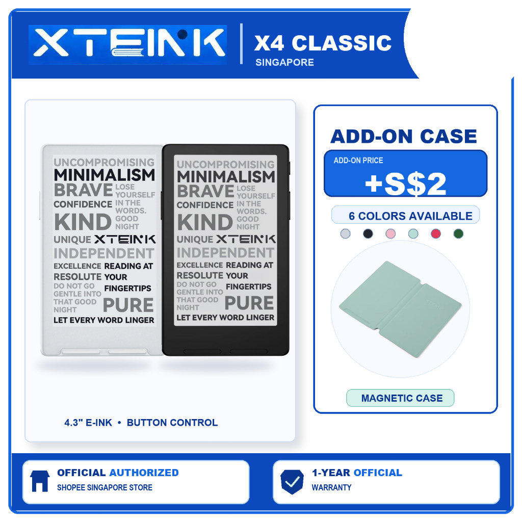 XTEINK X4 Classic X4 V2 4.3 Inch E-Ink Reader 68g Physical Buttons ...
