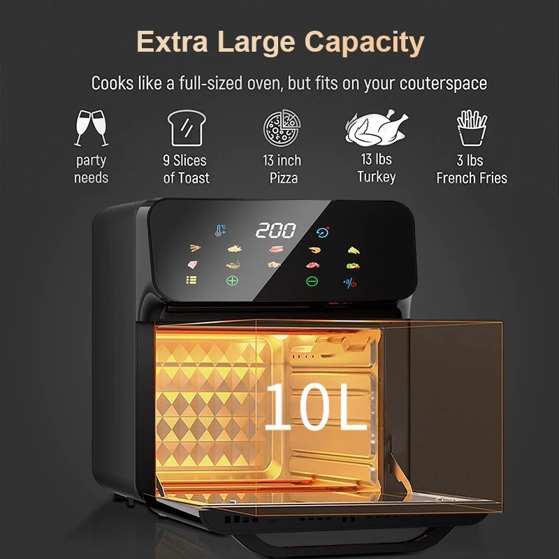 10L Capacity Air Fryer Oven Digital Touch Visible Window product listing photo 3