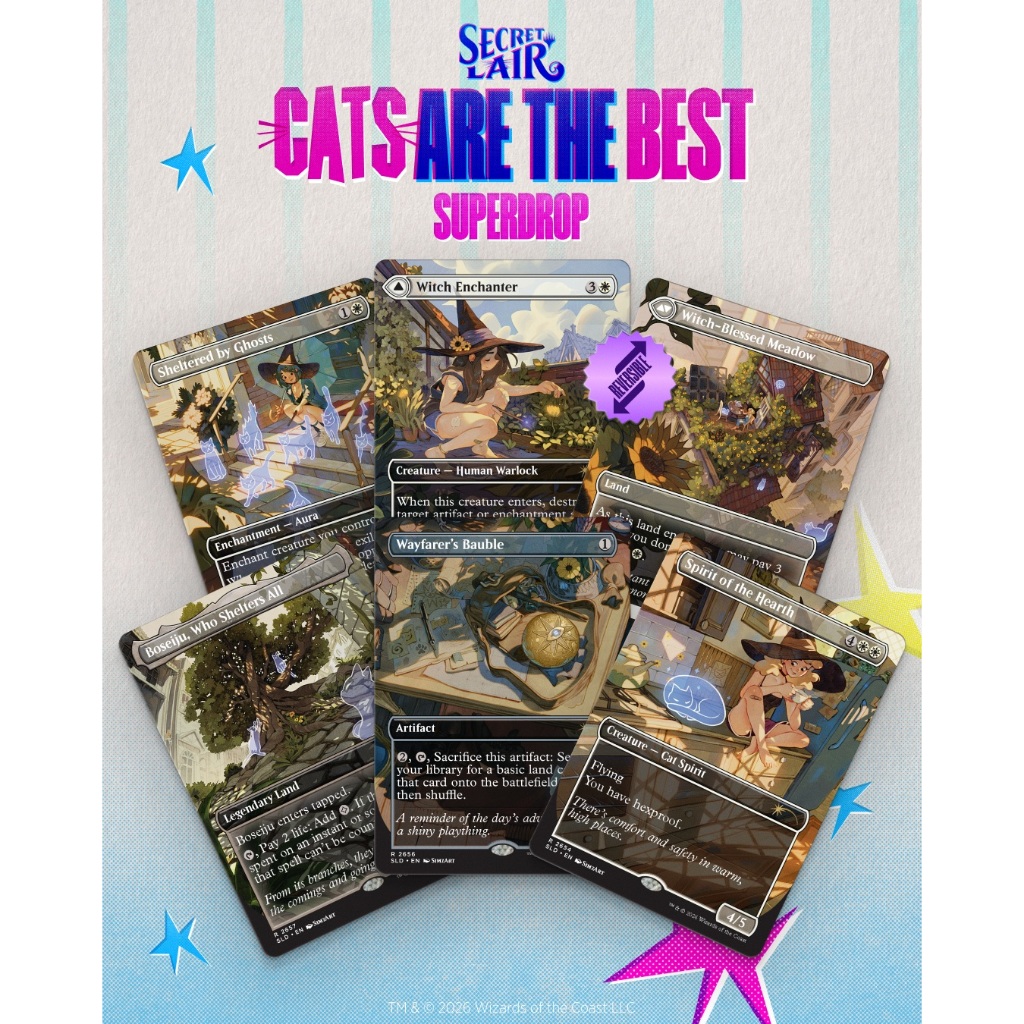 MTG Secret Lair Cats Are the Best Witch's Familiar Foil Edition
