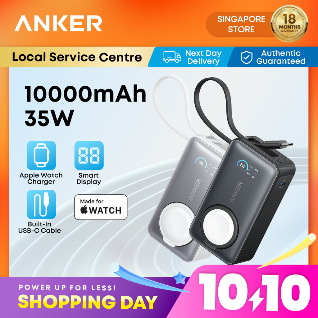 Anker MagGo Power Bank 10000mAh 35W USB C Cable Wireless Portable