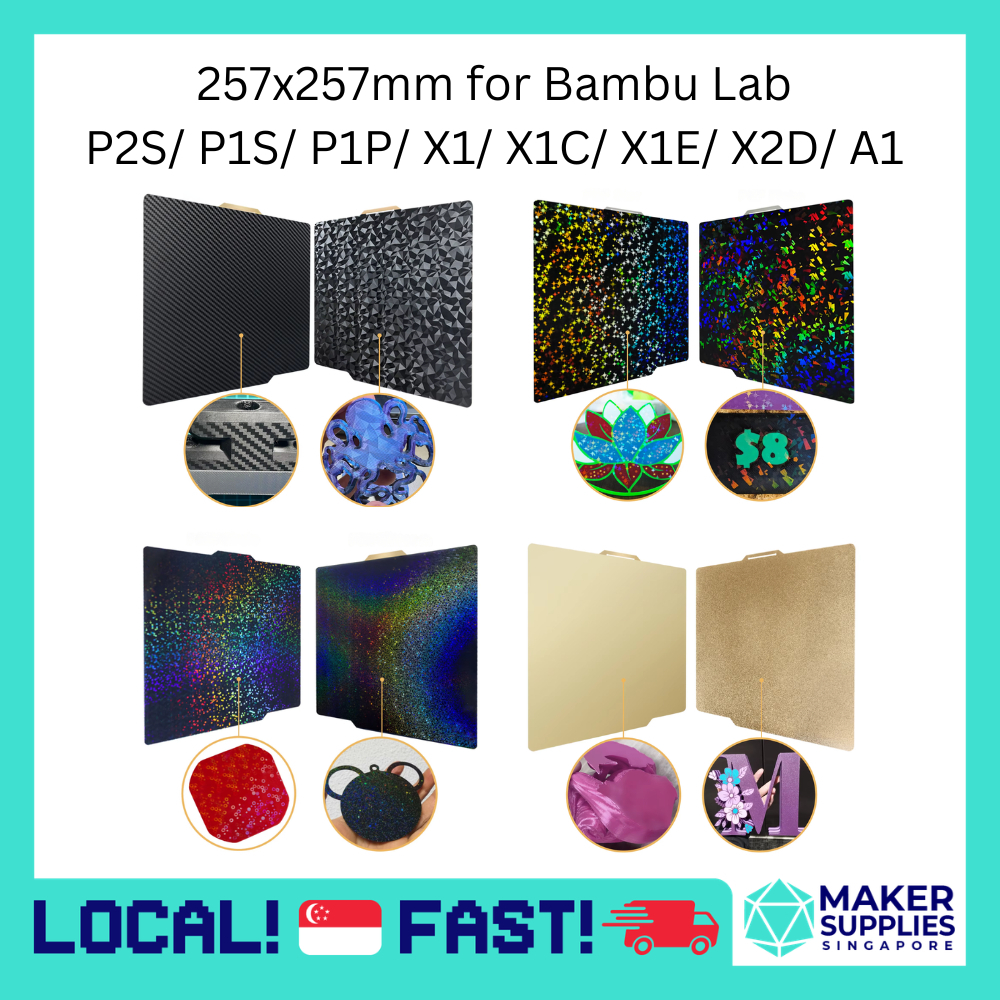 257x257mm Double Side Build Plate for Bambu Lab 3D Printer P2S, P1S ...