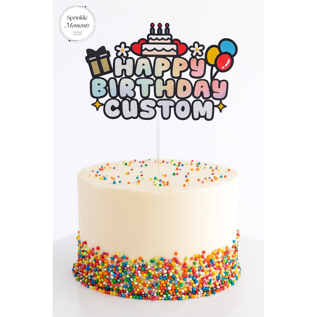 [SG Seller] Reusable Cake Topper Birthday Party Custom Topper | Shopee ...