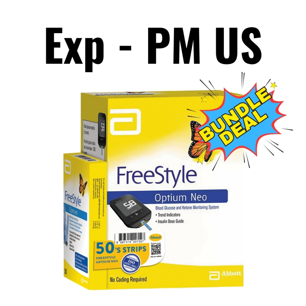 FreeStyle Optium Neo Meter + 50 Test Strips | Accurate Blood Glucose ...