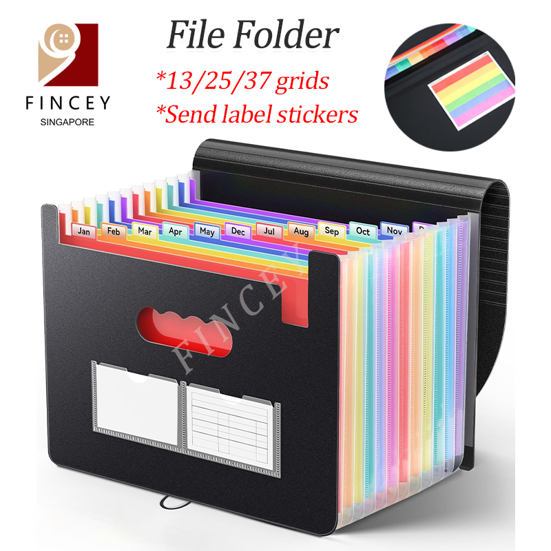 【SG】Expanding File Folder File Organizer A4 Portable Receipt Folders ...