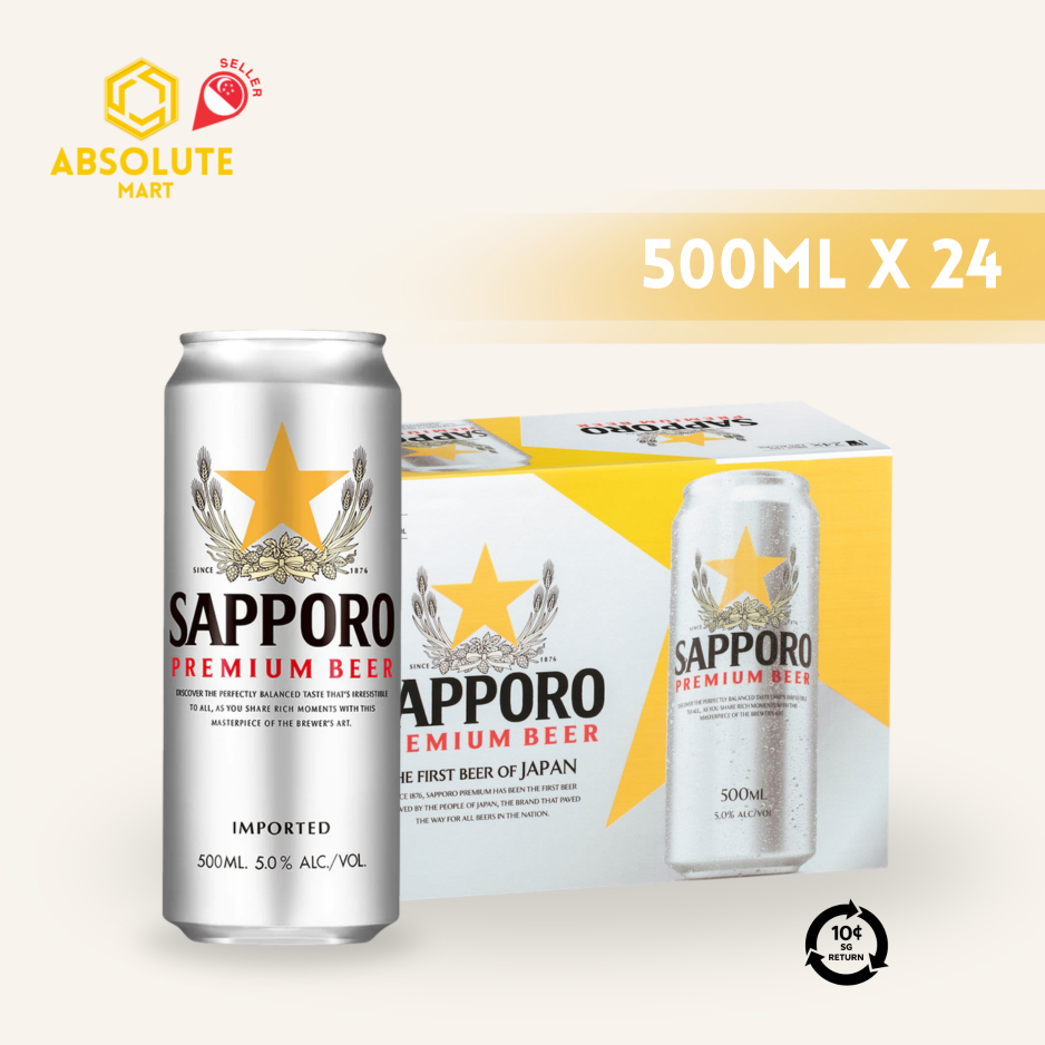 BCRS] SAPPORO Japanese Premium Draft Beer 500ML X 24 (CAN