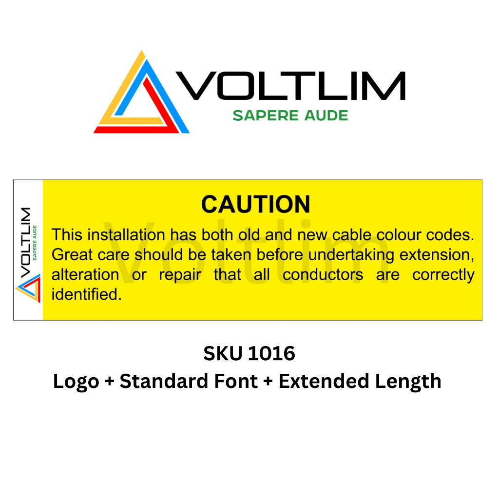 SS 638 Warning Notice for Non-standard Colour Sticker 150mm x 45mm ...