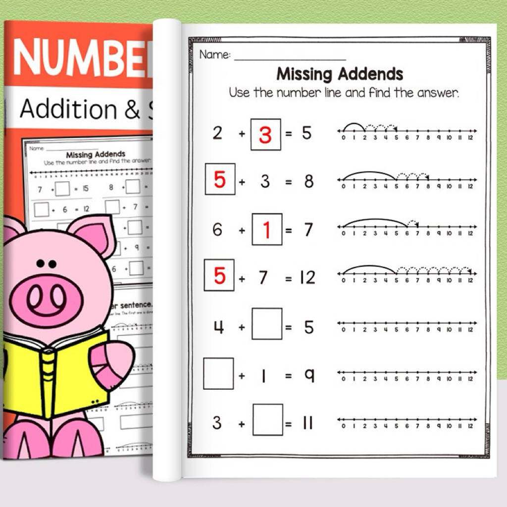Number Line Addition & Subtraction Worksheets Pack | Math Practice for ...
