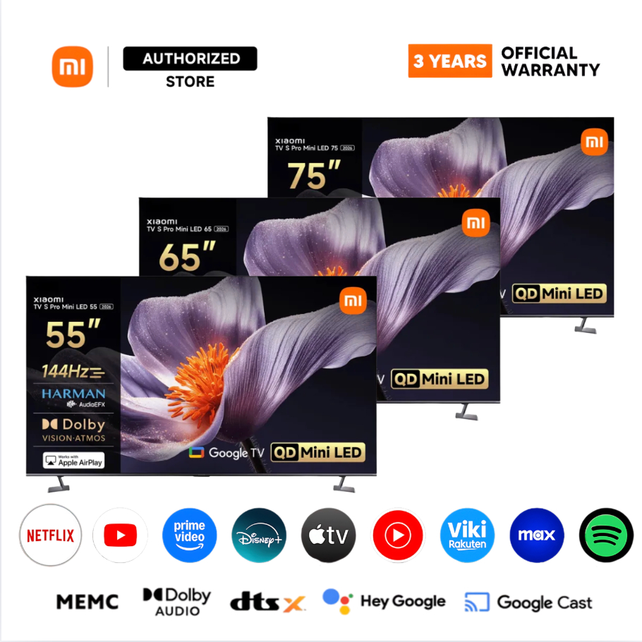 Xiaomi TV S Pro Mini LED 2026 | 55/65/75” 4K 144Hz QD Mini LED | Dolby ...