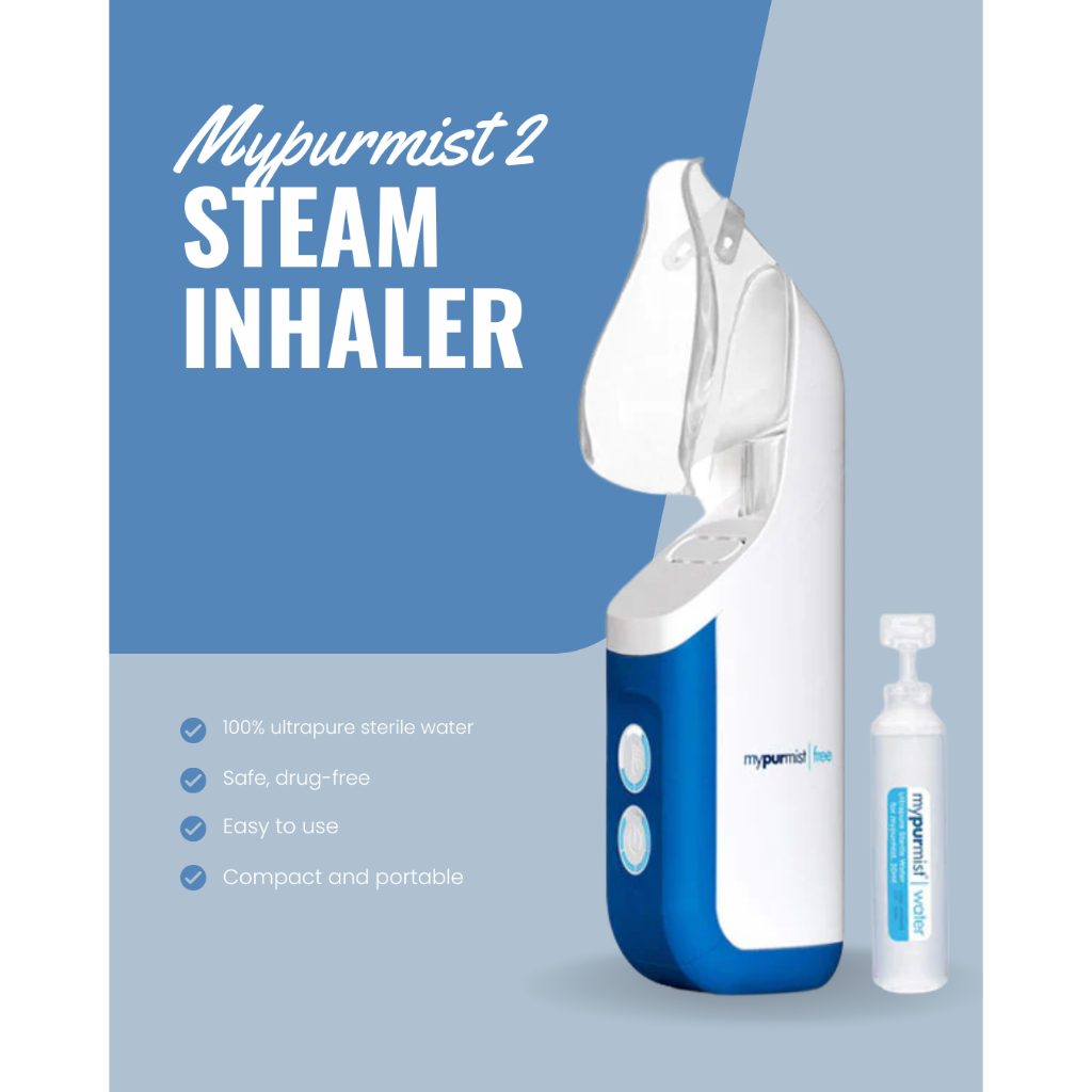MyPurmist 2 Corded Handheld Nebulizer Steam Inhaler Personal Humidifier ...